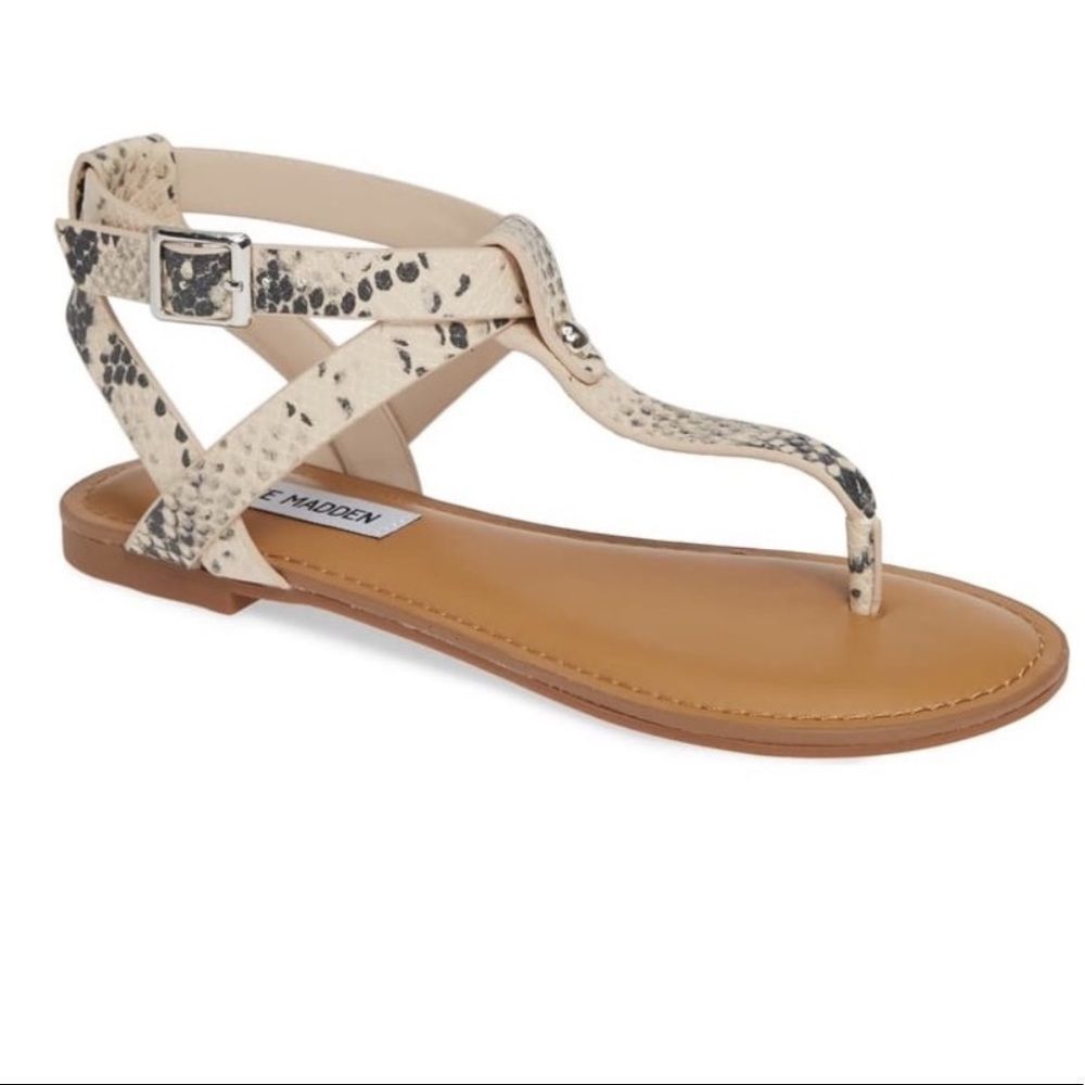STEVE MADDEN Hidden Thong Snakeskin Sandal Size 6.5